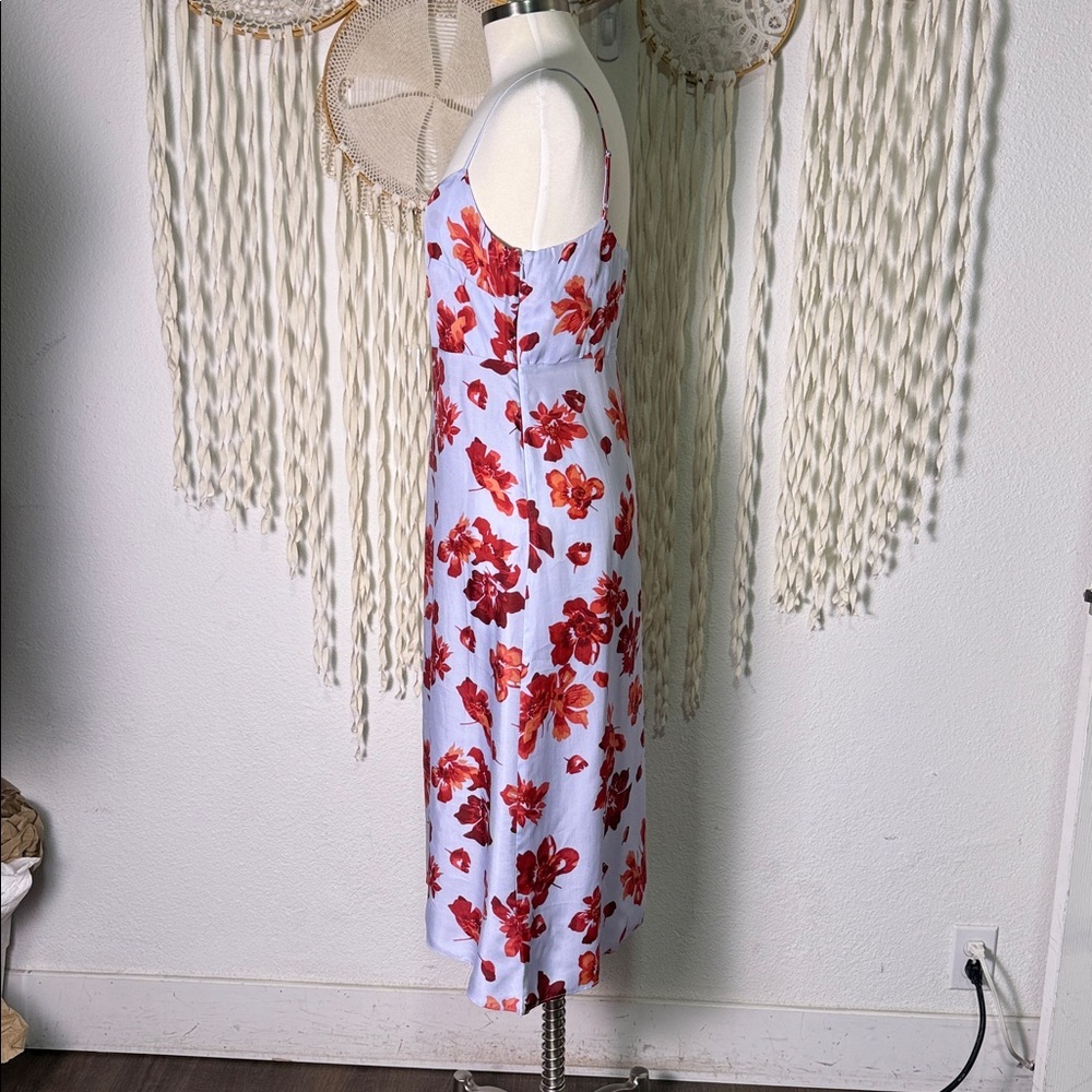 J. Crew NWT Natasha Slip Dress Blue with Red Floral Print Size 6 - Picture 3 of 12